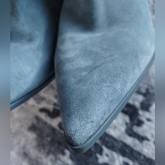 Sale! Vince Camuto Biancaa Teal Suede Heeled Boots 9.5 - Picture 6 of 12
